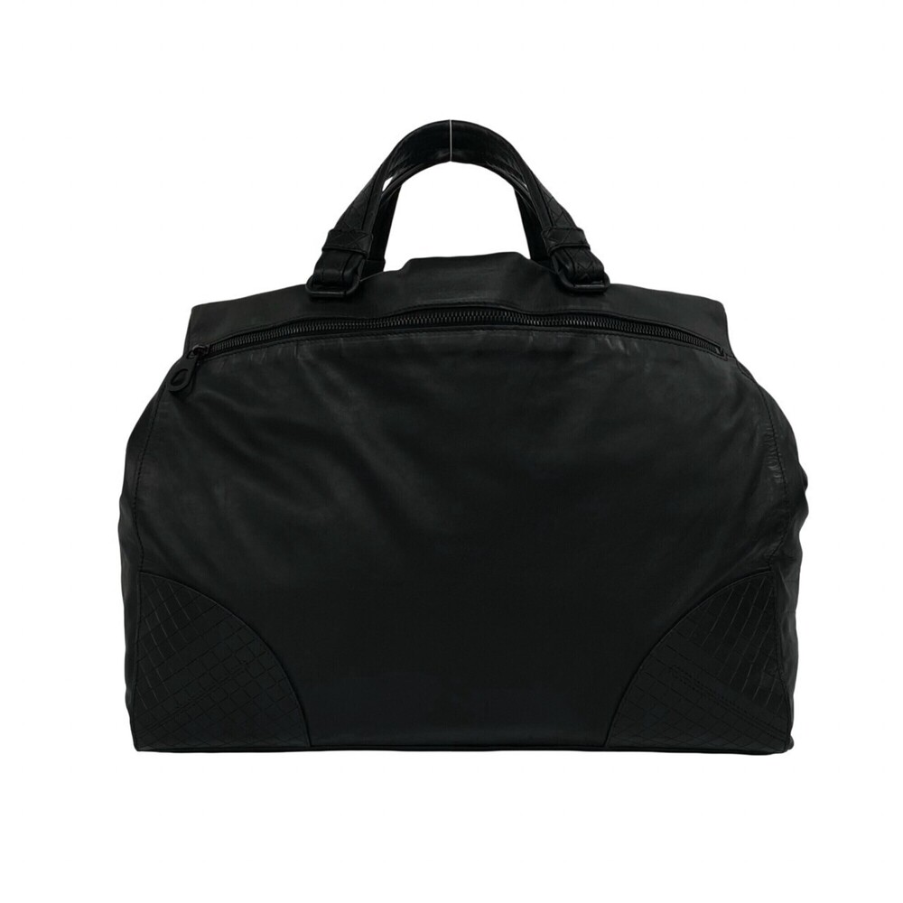 BOTTEGA VENETA Intrecciato Leather Boston Bag/Handbag/Travel Bag, Black, 28176